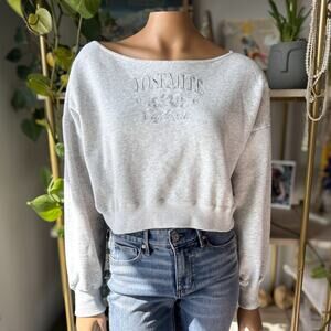 Hollister Yosemite California Off-The-Shoulder Cropped Sweatshirt - Size XS